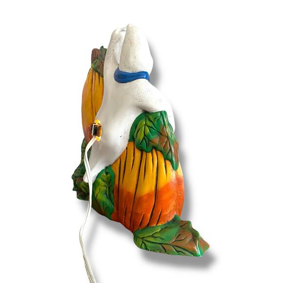 Vintage Ceramic Mold Light Up Decor Ghost Jack O Lantern Hand Painted Halloween - Picture 8 of 14